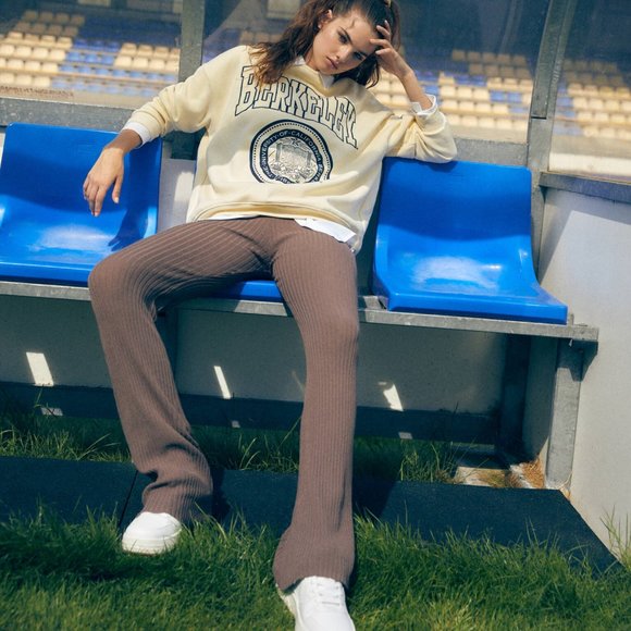 Ribbed Bell Bottom Pants - Picture 1 of 7